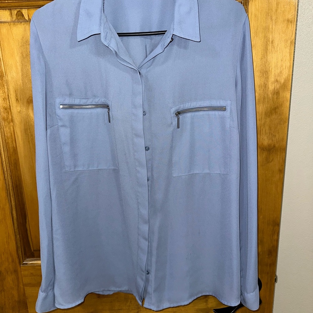 Apt. 9 Women's Blue Button-Down Shirt